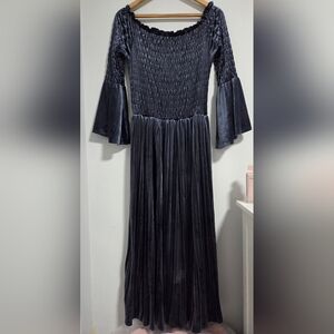 Love+Harmony Velvet Dust Blue Dress, sz L